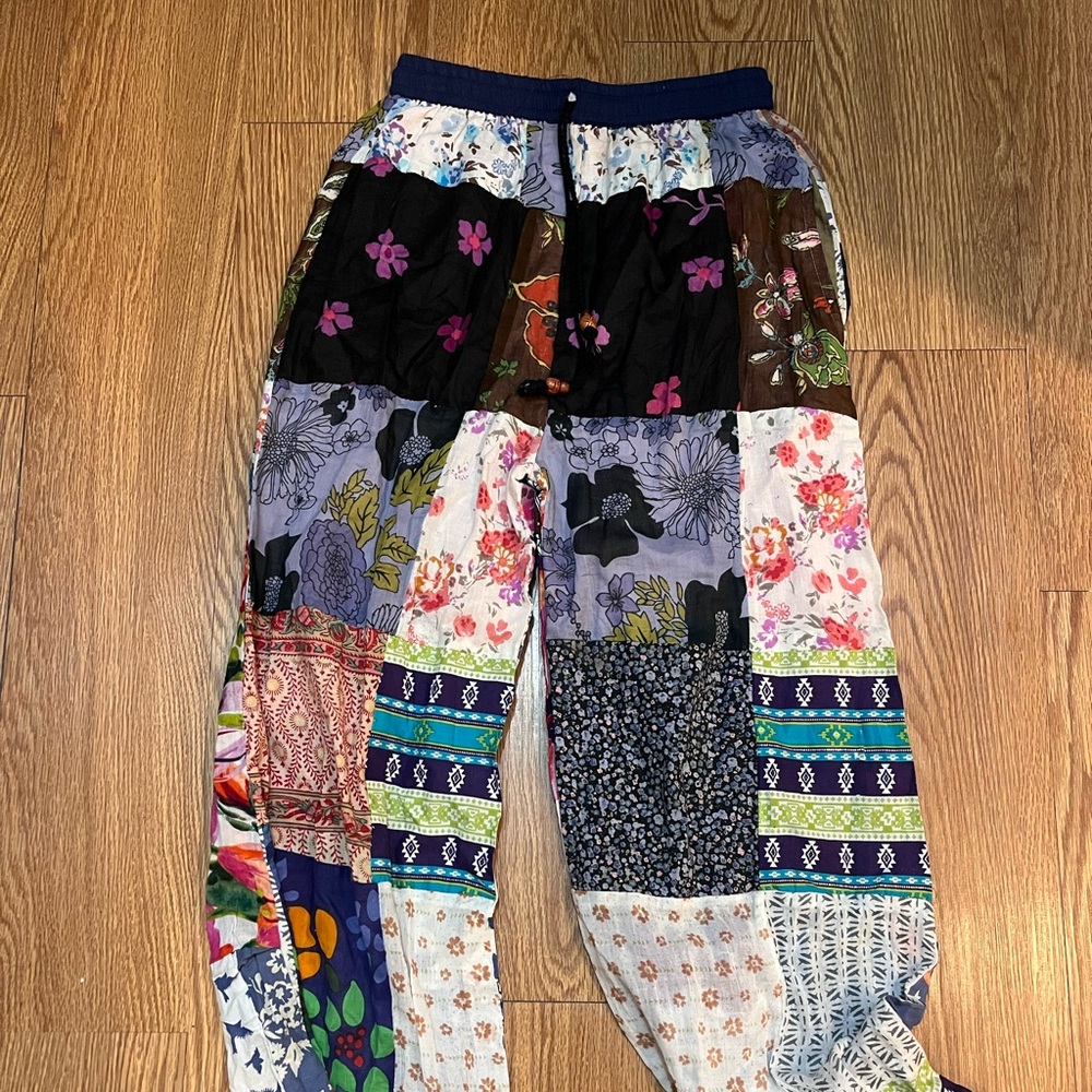 Vintage Colorful Patchwork Pants